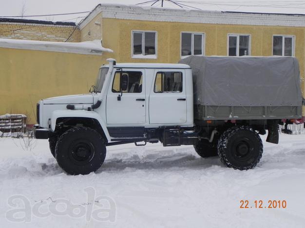 Атомобиль с двухрядной кабиной Газ 33081 Садко. Тент. Борт